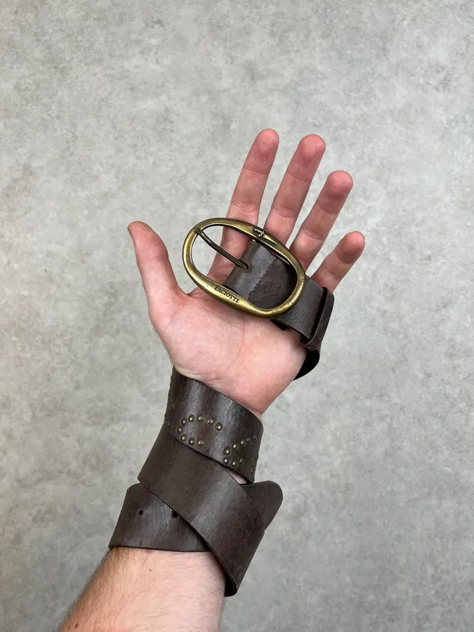 2000s Cesare Paciotti Brown Dagger Buckle Belt fcyHRdE 1