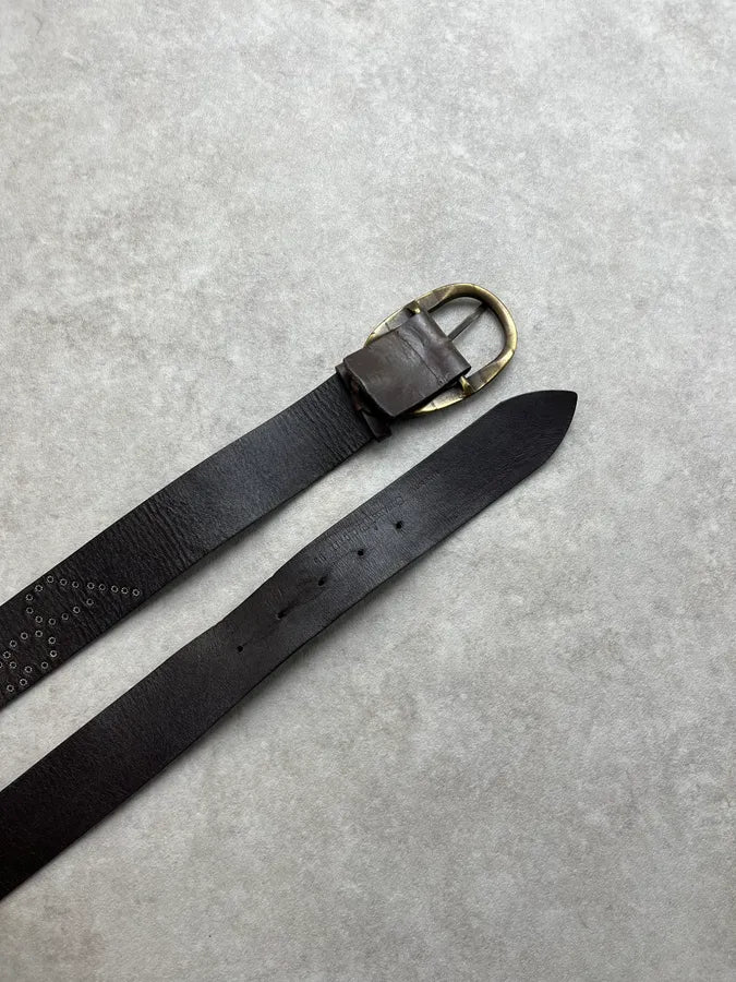 2000s Cesare Paciotti Brown Dagger Buckle Belt fcyHRdE 5
