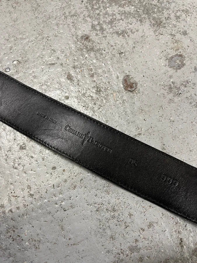 2000s Cesare Paciotti Dagger Black Leather Belt rDSBvrl 8