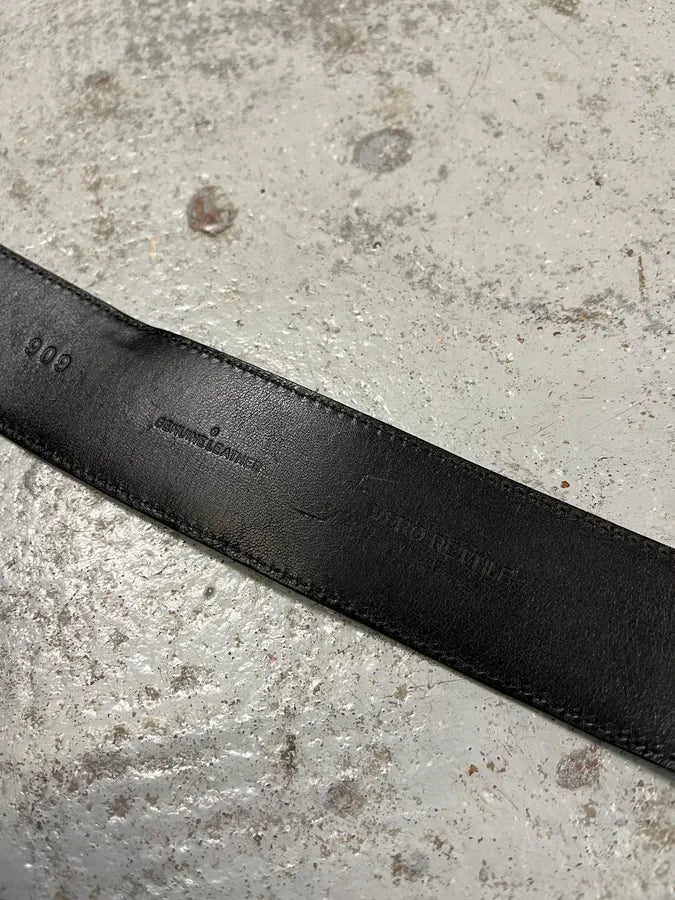 2000s Cesare Paciotti Dagger Black Leather Belt rDSBvrl 9