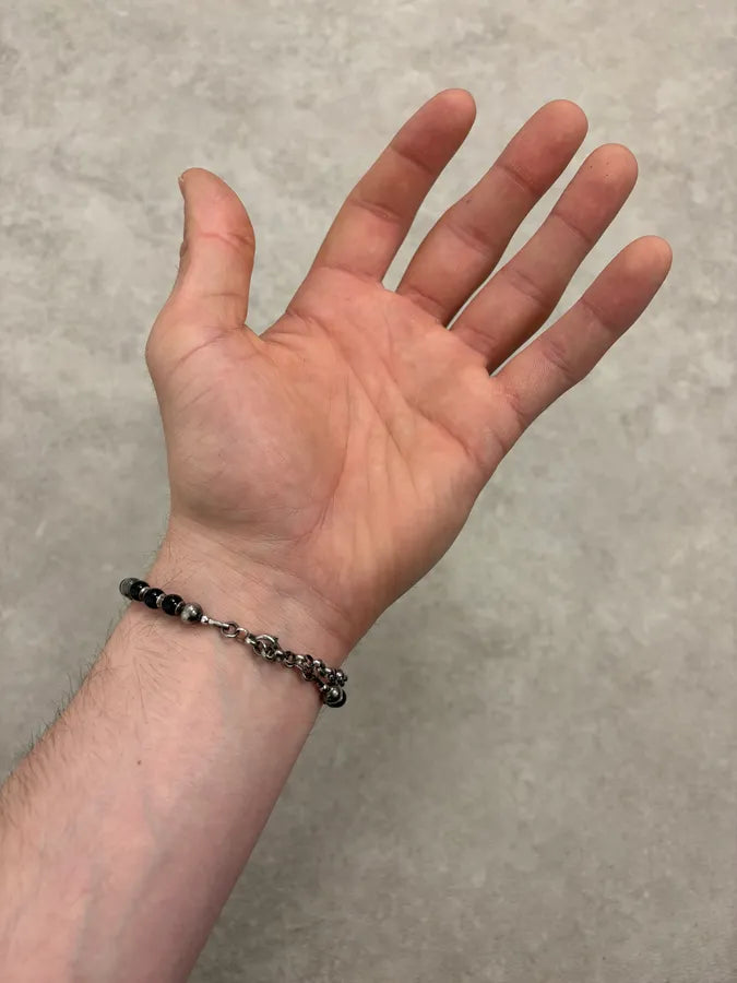 Cesare Paciotti Dagger Black Pearls Silver Bracelet FEguFNE 2