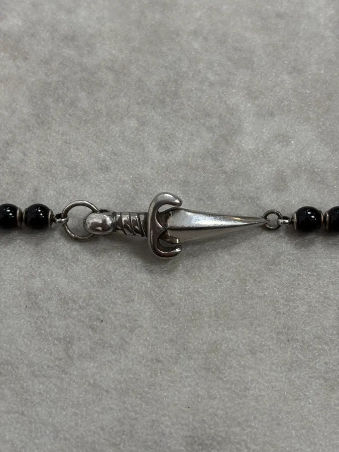 Cesare Paciotti Dagger Black Pearls Silver Bracelet FEguFNE 5