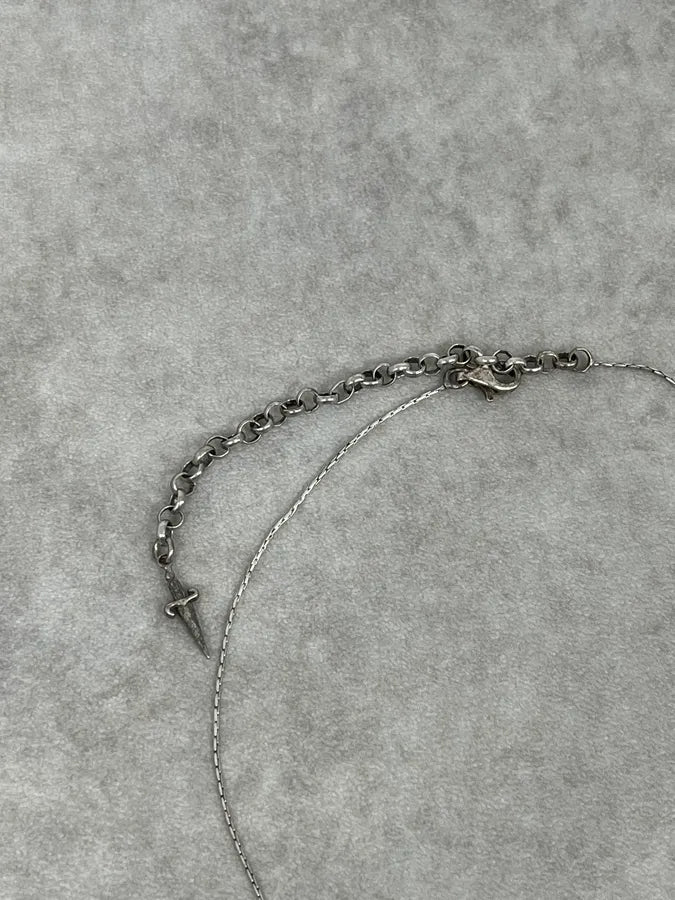 2000s Cesare Paciotti Dagger Silver Necklace rNtfslX 4