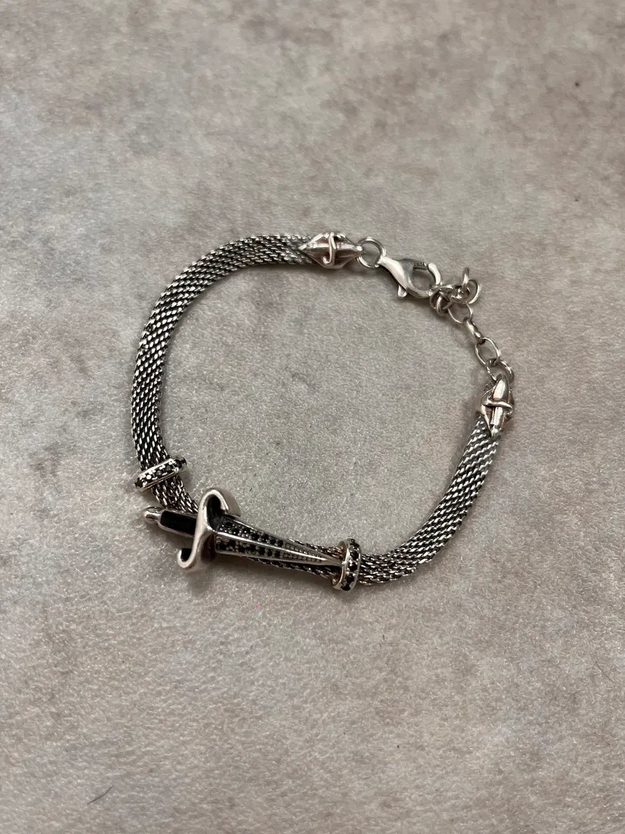 2000s Cesare Paciotti Dagger Silver Bracelet LAoDZtL 1