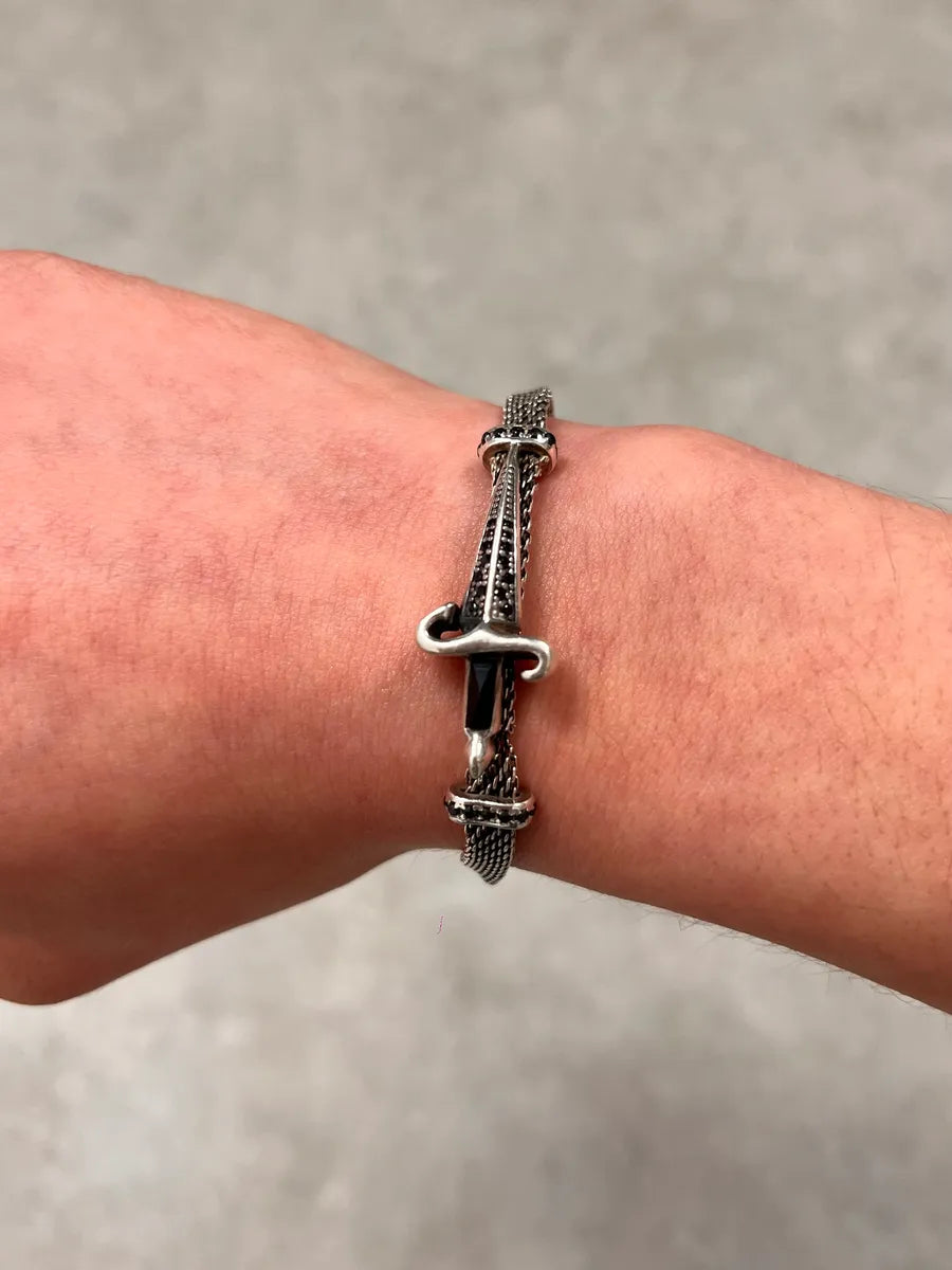 2000s Cesare Paciotti Dagger Silver Bracelet LAoDZtL 2