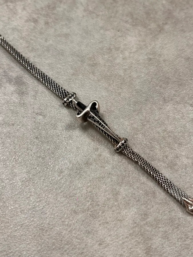 2000s Cesare Paciotti Dagger Silver Bracelet LAoDZtL 5