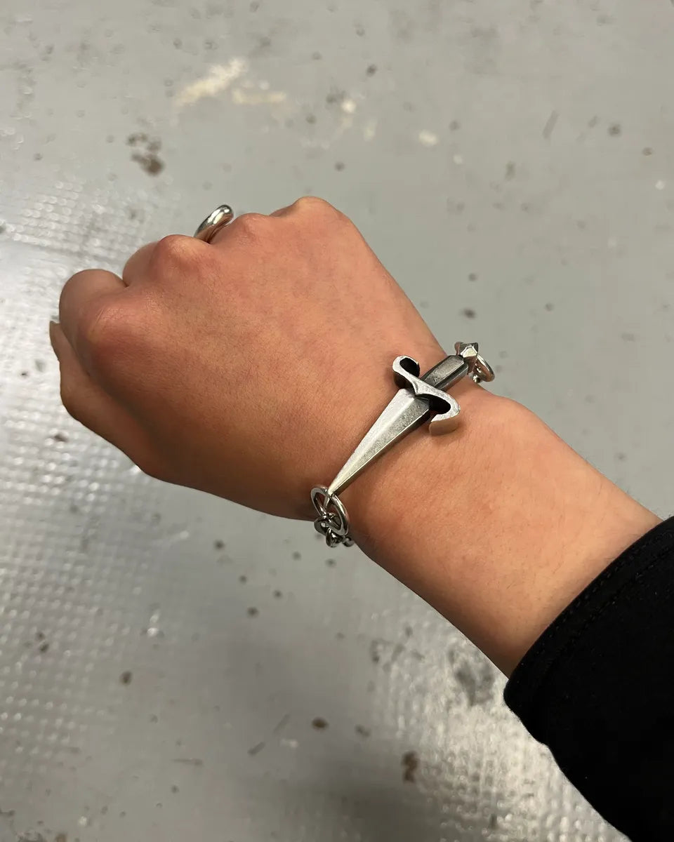 2000s Cesare Paciotti Daggers Silver Metal Bracelet HkZKwUK 0