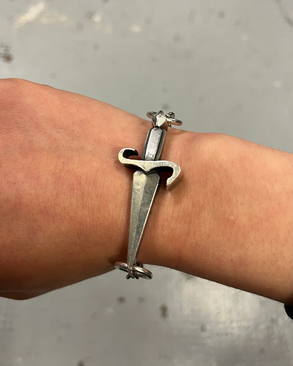2000s Cesare Paciotti Daggers Silver Metal Bracelet HkZKwUK 2