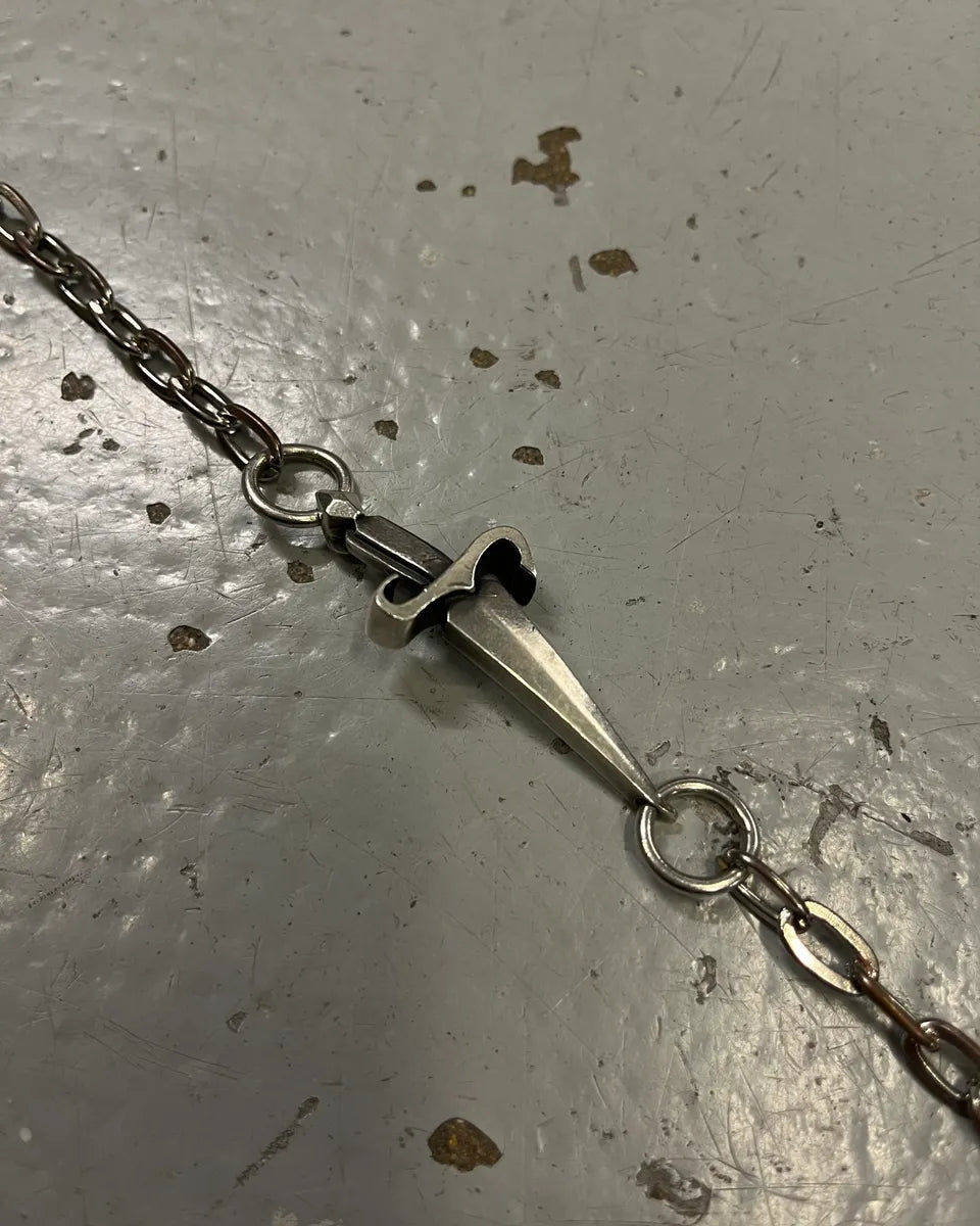 2000s Cesare Paciotti Daggers Silver Metal Bracelet HkZKwUK 4