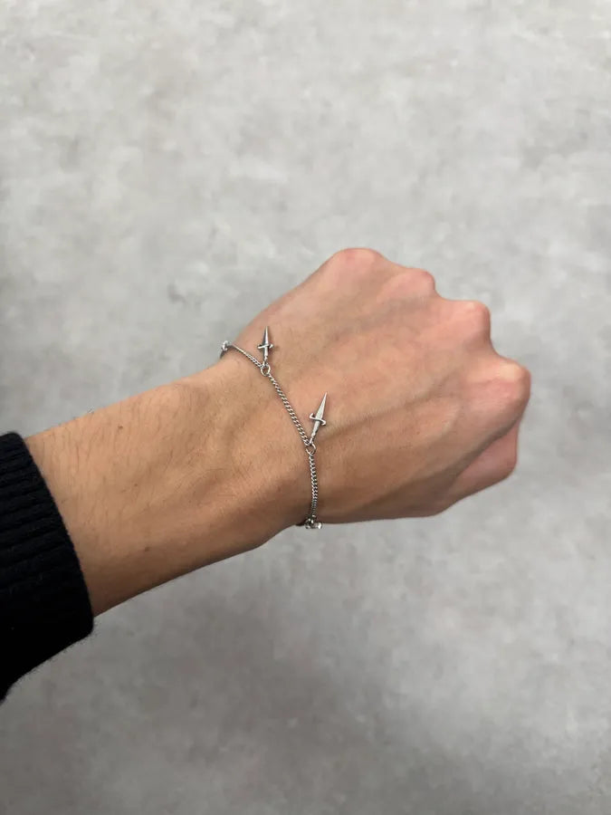 2000s Cesare Paciotti Multi Daggers Silver Bracelet diZIcqQ 1