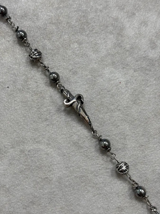 2000s Cesare Paciotti Silver Beaded Dagger Bracelet IxceDIi 5