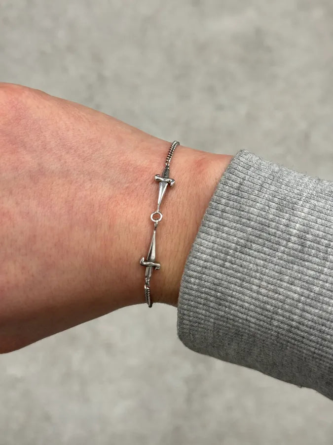 2000s Cesare Paciotti Silver Daggers Bracelet ClUruCf 2