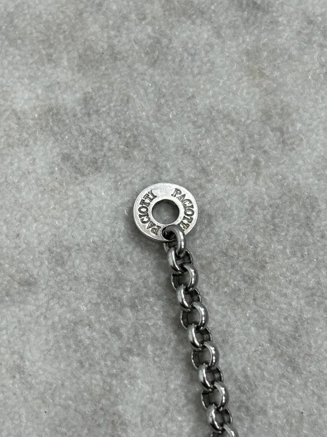2000s Cesare Paciotti Silver Dagger Rosary Bracelet coeAufg 5