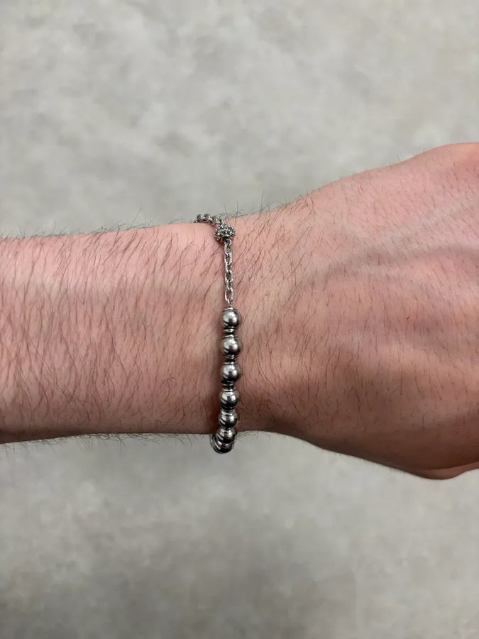 2000s Cesare Paciotti Silver Dagger Rosary Bracelet coeAufg 3