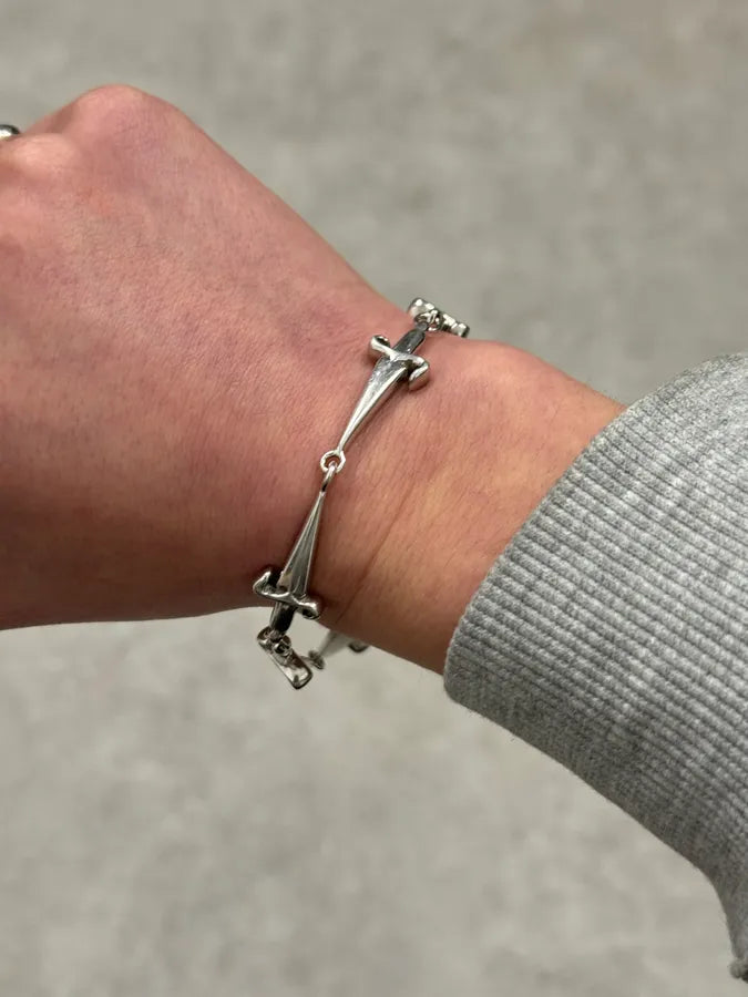 2000s Cesari Paciotti Daggers Silver 925 Bracelet jyKstNI 2