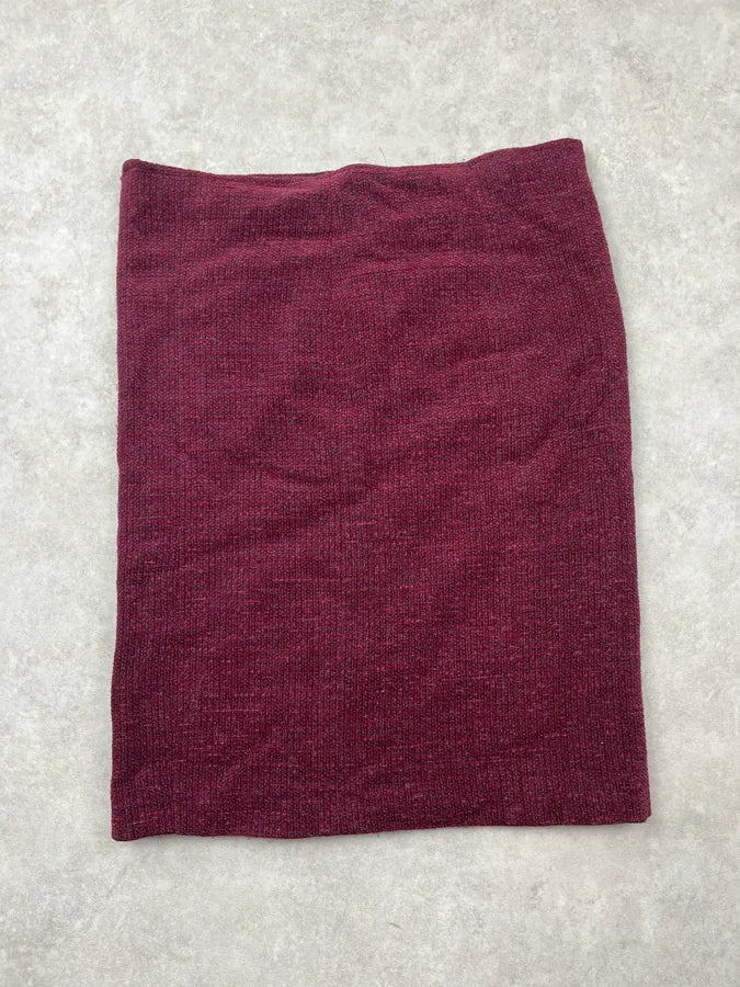 AW1998 Chanel Tweed Burgundy Midi Skirt yXjjevA 7