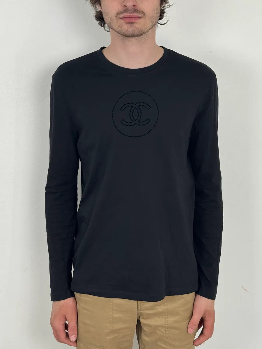 2000s Chanel Uniform Logo Longsleeve T-Shirt yfraCoG 1