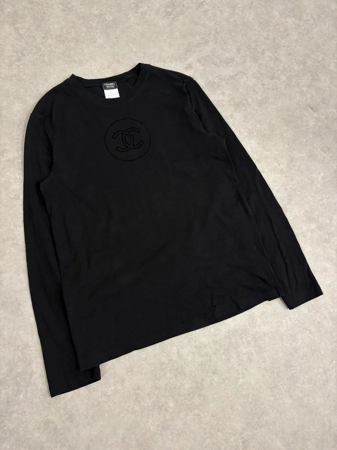 2000s Chanel Uniform Logo Longsleeve T-Shirt yfraCoG 3