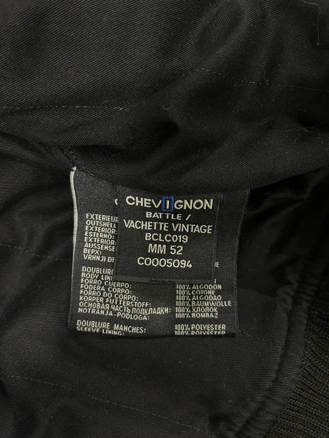 2000s Chevignon Aged Leather Bomber Jacket BExqvAR 9