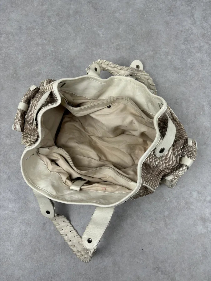 2000s Chloé Beige Python Leather Silverado Handle Bag  mxZAawn 13