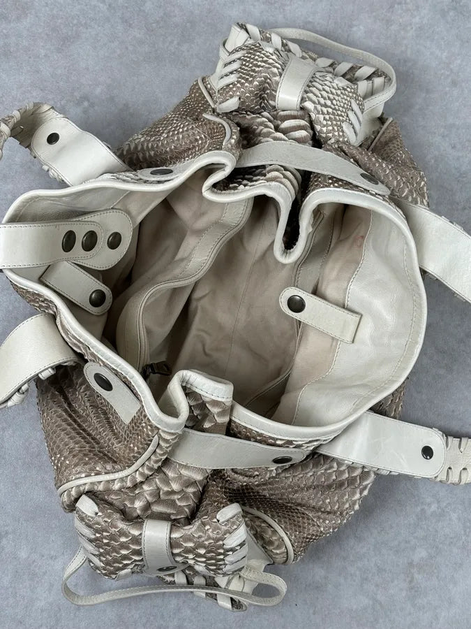2000s Chloé Beige Python Leather Silverado Handle Bag  mxZAawn 11