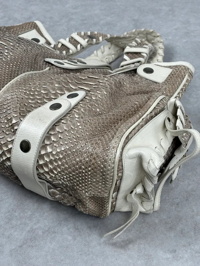 2000s Chloé Beige Python Leather Silverado Handle Bag  mxZAawn 4