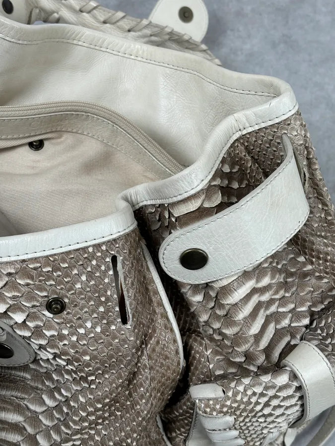 2000s Chloé Beige Python Leather Silverado Handle Bag  mxZAawn 10