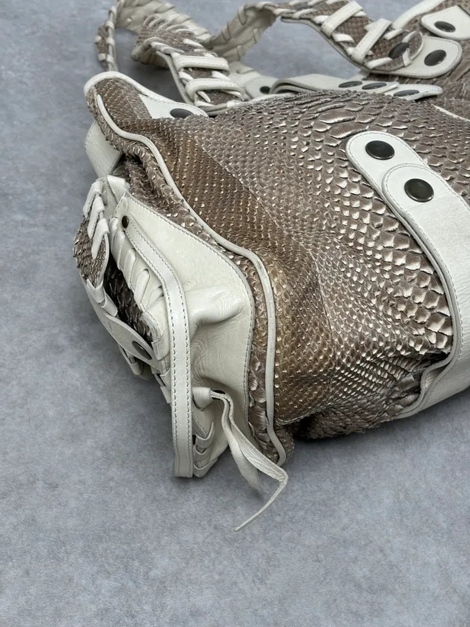 2000s Chloé Beige Python Leather Silverado Handle Bag  mxZAawn 5