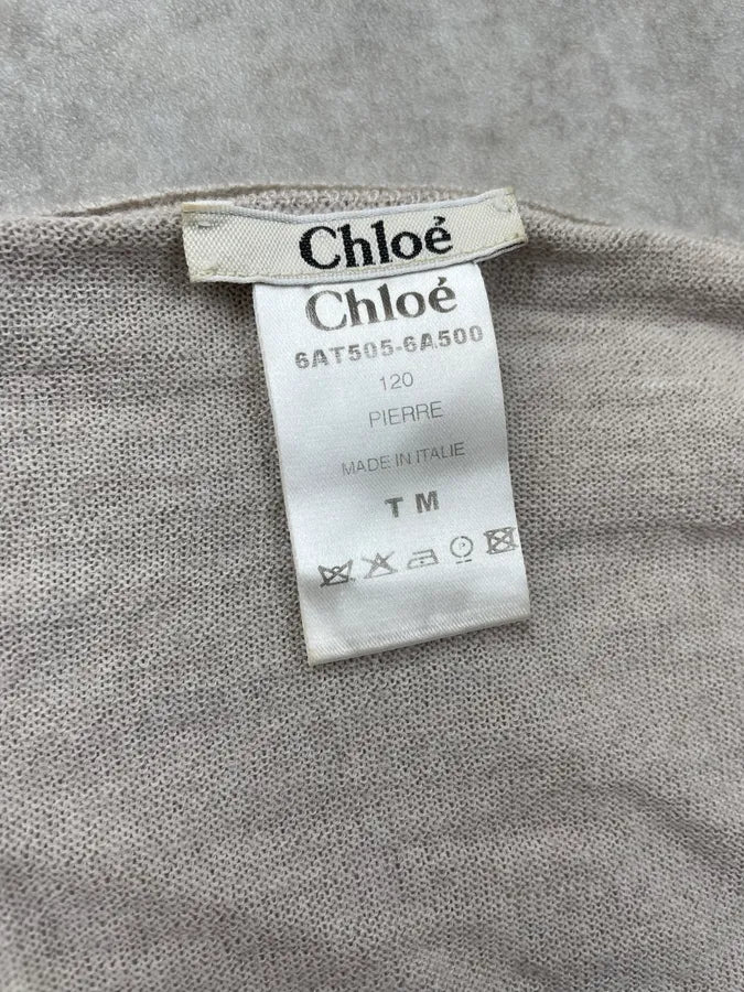 SS2006 Chloé Beige Wool Eyelet Sweater CoRXYxW 6