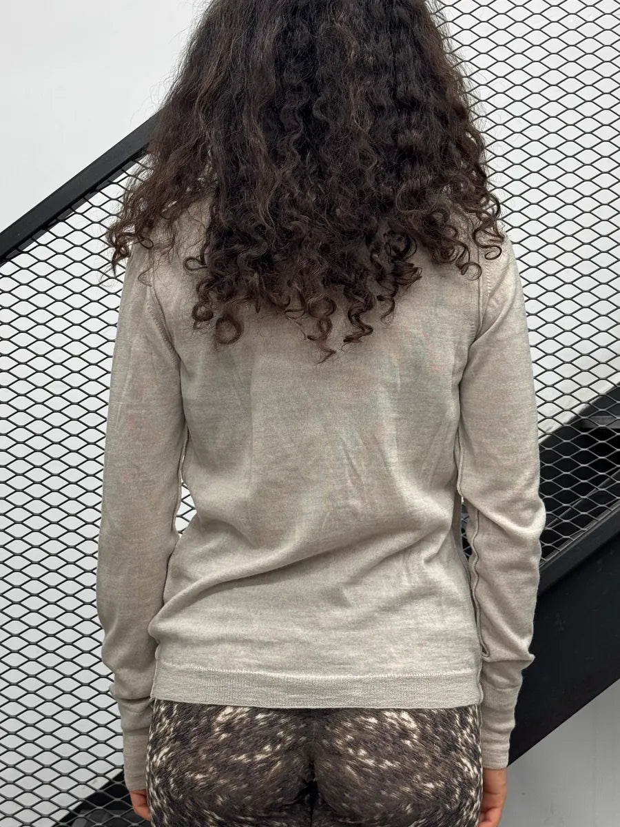 SS2006 Chloé Beige Wool Eyelet Sweater CoRXYxW 2