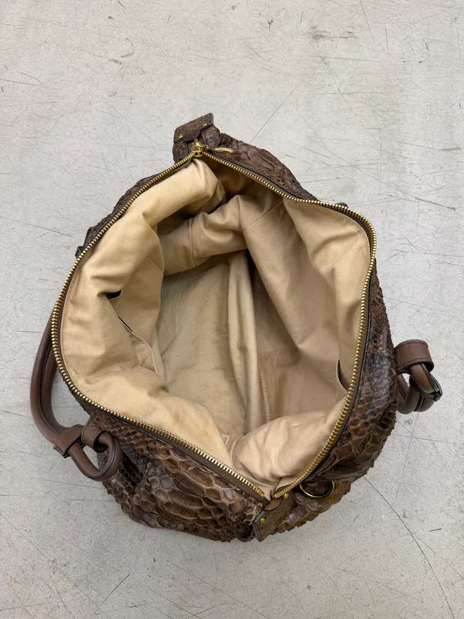 2000s Chloé Python Brown Leather Bag ZwbVMKl 10