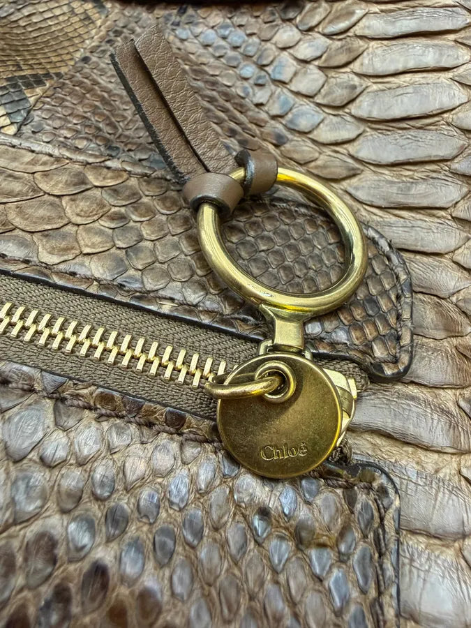 2000s Chloé Python Brown Leather Bag ZwbVMKl 12