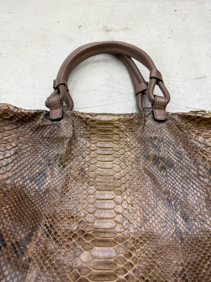 2000s Chloé Python Brown Leather Bag ZwbVMKl 6