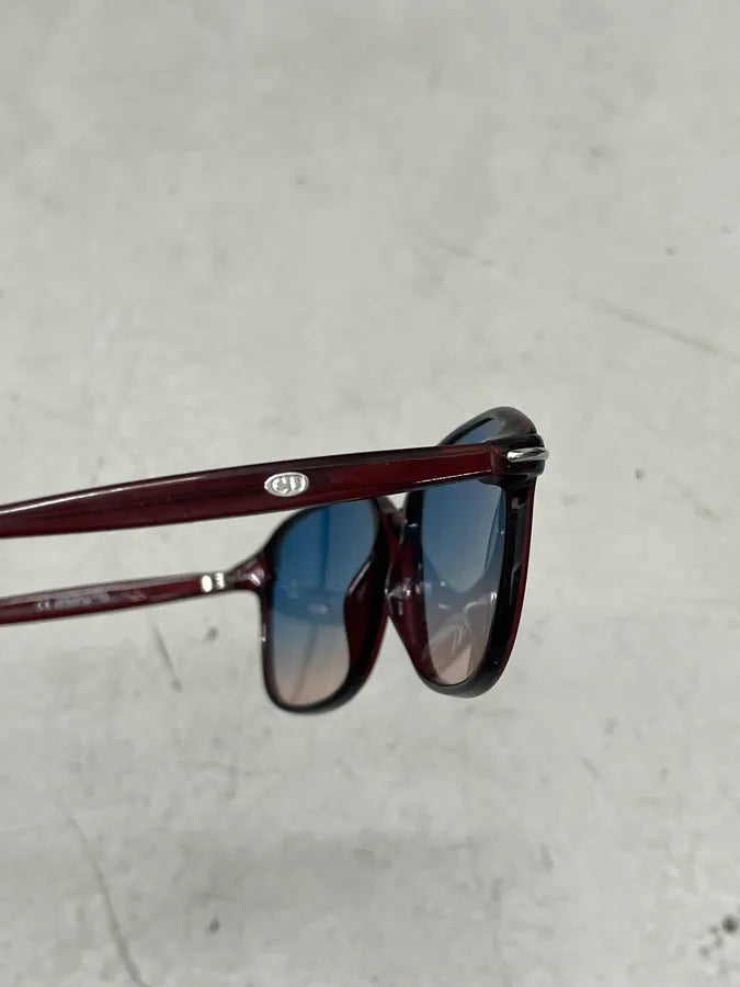 2000s Christian Dior Burgundy 2 Tones Sunglasses yFEUcMZ 12