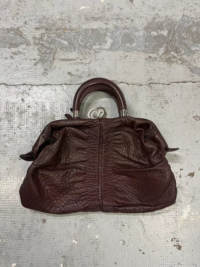 2000s Christian Dior Bordeaux Grained Red Leather Bag aCgMcXY 2