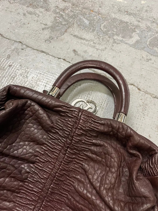 2000s Christian Dior Bordeaux Grained Red Leather Bag aCgMcXY 5