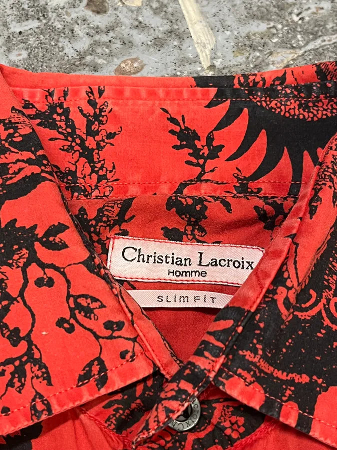 2000s Christian Lacroix Asian Word Red Shirt ePjZXLr 6