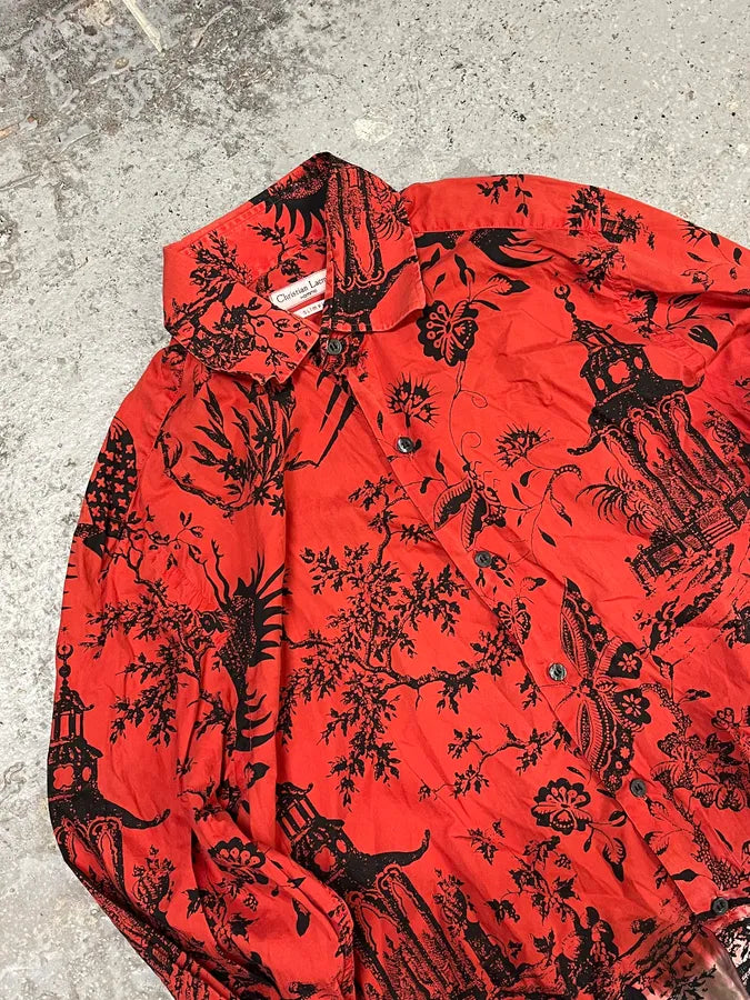 2000s Christian Lacroix Asian Word Red Shirt ePjZXLr 4
