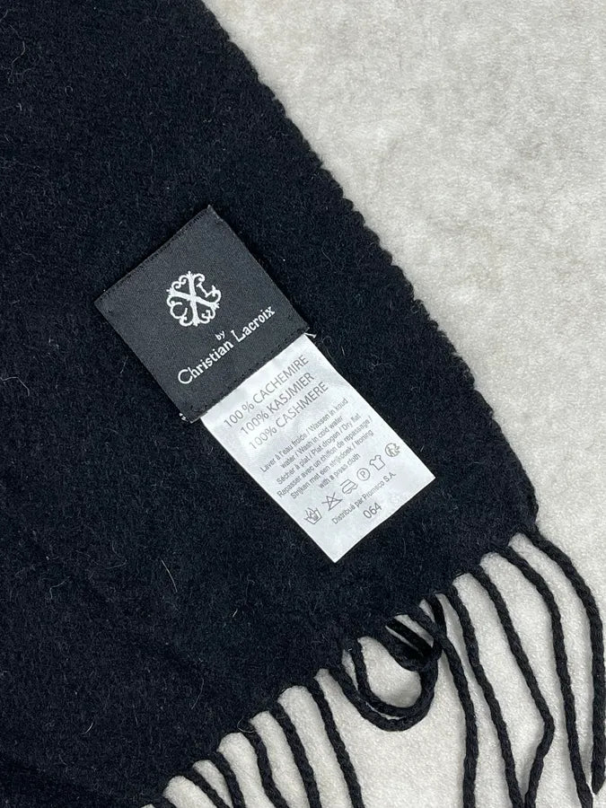 2000s Christian Lacroix Black Cashmere Scarf dyjJhNu 4