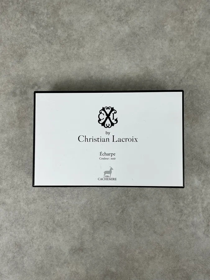 2000s Christian Lacroix Black Cashmere Scarf dyjJhNu 5