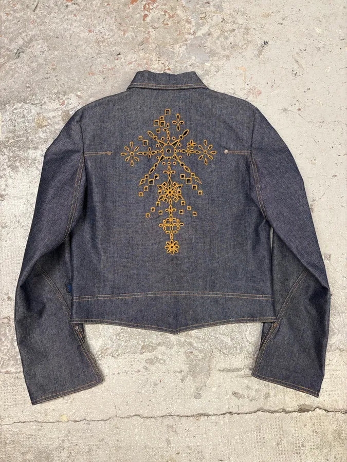 2000s Christian Lacroix Embroidered Denim Jacket (S) JCMrCPb 3