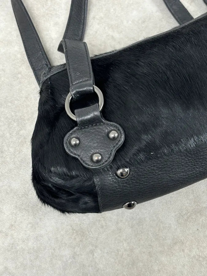 2000s Christian Lacroix Pony Hair Black Leather Handle Bag yiSxavS 5