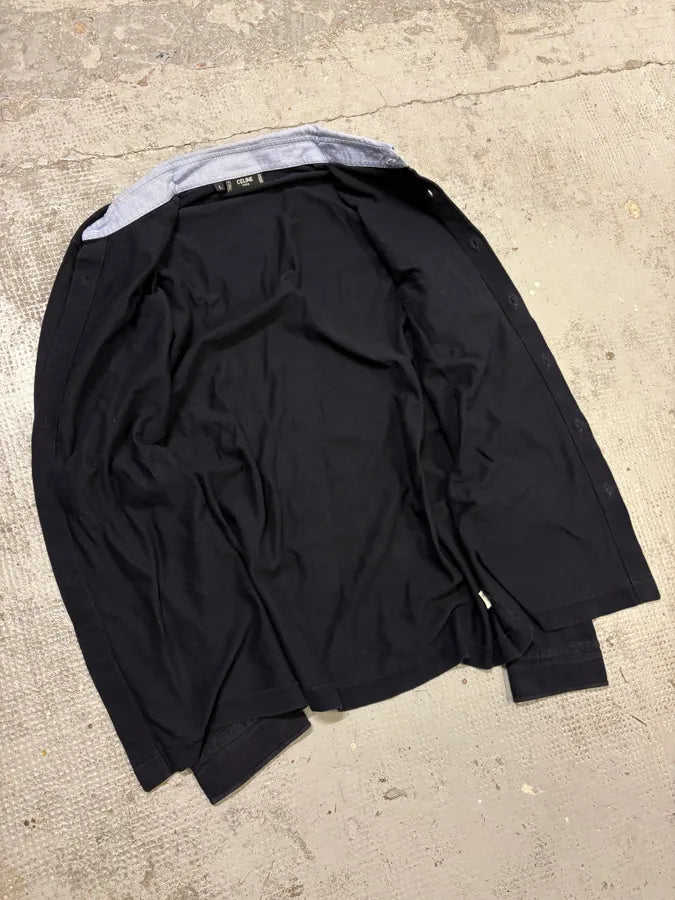 2000s Celine Navy Classy Pocket Shirt pwuFcLU 6