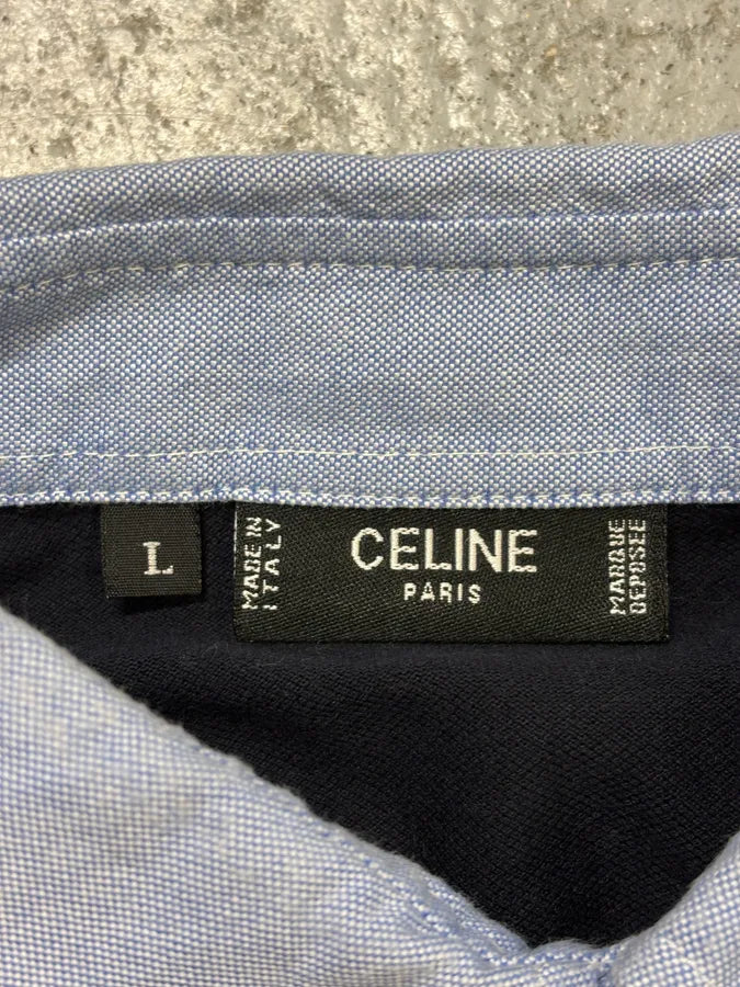 2000s Celine Navy Classy Pocket Shirt pwuFcLU 10