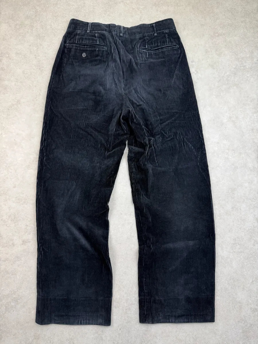 2000s Comme des Garçons Homme Dark Navy Velvet Pants ByxgxPq 1