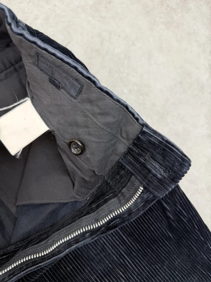 2000s Comme des Garçons Homme Dark Navy Velvet Pants ByxgxPq 10