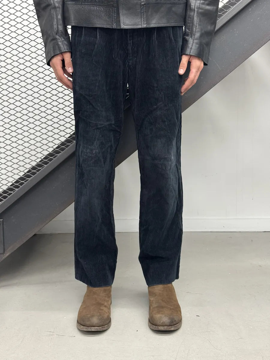 2000s Comme des Garçons Homme Dark Navy Velvet Pants ByxgxPq 2