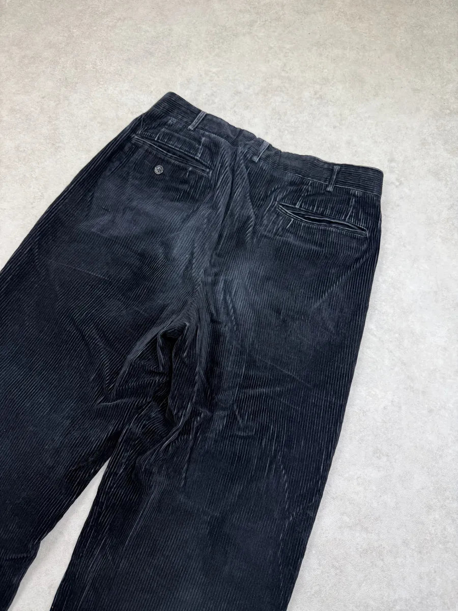 2000s Comme des Garçons Homme Dark Navy Velvet Pants ByxgxPq 6