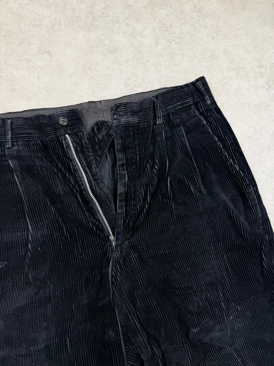 2000s Comme des Garçons Homme Dark Navy Velvet Pants ByxgxPq 9