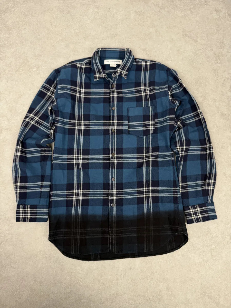 2000s Comme des Garçons SHIRT Blue Gradient Checkered Shirt WnnMGOa 0